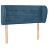 Image de Tête De Lit Avec Oreilles Bleu Foncé 103x23x78/88 Cm Velours Vidaxl