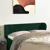 Image de Tête De Lit Avec Oreilles Vert Foncé 147x23x78/88 Cm Velours Vidaxl