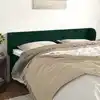 Image de Tête De Lit Avec Oreilles Vert Foncé 163x23x78/88 Cm Velours Vidaxl