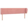 Image de Tête De Lit Avec Oreilles Rose 163x23x78/88 Cm Velours Vidaxl