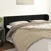 Image de Tête De Lit Avec Oreilles Noir 183x23x78/88 Cm Velours Vidaxl