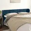 Image de Tête De Lit Avec Oreilles Bleu Foncé 183x23x78/88 Cm Velours Vidaxl