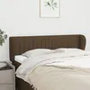Image de Tête De Lit Avec Oreilles Marron Foncé 147x23x78/88 Cm Tissu Vidaxl