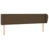 Image de Tête De Lit Avec Oreilles Marron Foncé 163x23x78/88 Cm Tissu Vidaxl