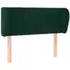 Image de Tête De Lit Avec Oreilles Vert Foncé 83x23x78/88 Cm Velours Vidaxl