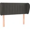 Image de Tête De Lit Avec Oreilles Gris Foncé 93x23x78/88 Cm Velours Vidaxl