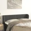 Image de Tête De Lit Avec Oreilles Gris Foncé 147x23x78/88 Cm Velours Vidaxl