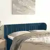Image de Tête De Lit Avec Oreilles Bleu Foncé 147x23x78/88 Cm Velours Vidaxl