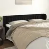 Image de Tête De Lit Avec Oreilles Noir 163x23x78/88 Cm Velours Vidaxl