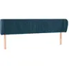 Image de Tête De Lit Avec Oreilles Bleu Foncé 183x23x78/88 Cm Velours Vidaxl