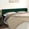 Image de Tête De Lit Avec Oreilles Vert Foncé 203x23x78/88 Cm Velours Vidaxl