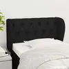 Image de Tête De Lit Avec Oreilles Noir 83x23x78/88 Cm Tissu Vidaxl