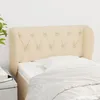 Image de Tête De Lit Avec Oreilles Crème 83x23x78/88 Cm Tissu Vidaxl