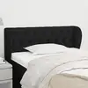 Image de Tête De Lit Avec Oreilles Noir 93x23x78/88 Cm Tissu Vidaxl