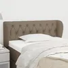 Image de Tête De Lit Avec Oreilles Taupe 93x23x78/88 Cm Tissu Vidaxl