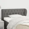 Image de Tête De Lit Avec Oreilles Gris Foncé 103x23x78/88 Cm Tissu Vidaxl