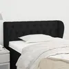 Image de Tête De Lit Avec Oreilles Noir 103x23x78/88 Cm Tissu Vidaxl