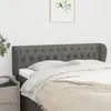 Image de Tête De Lit Avec Oreilles Gris Foncé 147x23x78/88 Cm Tissu Vidaxl