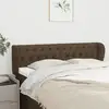 Image de Tête De Lit Avec Oreilles Marron Foncé 163x23x78/88 Cm Tissu Vidaxl