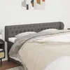 Image de Tête De Lit Avec Oreilles Gris Foncé 203x23x78/88 Cm Tissu Vidaxl
