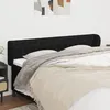 Image de Tête De Lit Avec Oreilles Noir 203x23x78/88 Cm Tissu Vidaxl