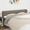 Image de Tête De Lit Avec Oreilles Taupe 203x23x78/88 Cm Tissu Vidaxl