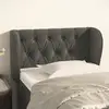 Image de Tête De Lit Avec Oreilles Gris Foncé 83x23x78/88 Cm Velours Vidaxl