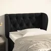 Image de Tête De Lit Avec Oreilles Noir 83x23x78/88 Cm Velours Vidaxl