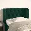 Image de Tête De Lit Avec Oreilles Vert Foncé 83x23x78/88 Cm Velours Vidaxl