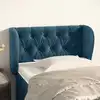 Image de Tête De Lit Avec Oreilles Bleu Foncé 83x23x78/88 Cm Velours Vidaxl