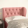 Image de Tête De Lit Avec Oreilles Rose 83x23x78/88 Cm Velours Vidaxl