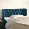 Image de Tête De Lit Avec Oreilles Bleu Foncé 103x23x78/88 Cm Velours Vidaxl