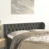Image de Tête De Lit Avec Oreilles Gris Foncé 147x23x78/88 Cm Velours Vidaxl