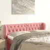 Image de Tête De Lit Avec Oreilles Rose 147x23x78/88 Cm Velours Vidaxl
