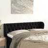 Image de Tête De Lit Avec Oreilles Noir 163x23x78/88 Cm Velours Vidaxl