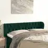 Image de Tête De Lit Avec Oreilles Vert Foncé 163x23x78/88 Cm Velours Vidaxl