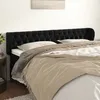 Image de Tête De Lit Avec Oreilles Noir 183x23x78/88 Cm Velours Vidaxl