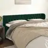 Image de Tête De Lit Avec Oreilles Vert Foncé 183x23x78/88 Cm Velours Vidaxl