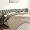 Image de Tête De Lit Avec Oreilles Gris Clair 203x23x78/88 Cm Velours Vidaxl