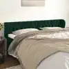Image de Tête De Lit Avec Oreilles Vert Foncé 203x23x78/88 Cm Velours Vidaxl