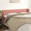 Image de Tête De Lit Avec Oreilles Rose 203x23x78/88 Cm Velours Vidaxl