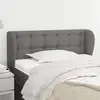 Image de Tête De Lit Avec Oreilles Gris Foncé 93x23x78/88 Cm Tissu Vidaxl