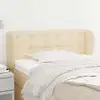 Image de Tête De Lit Avec Oreilles Crème 103x23x78/88 Cm Tissu Vidaxl