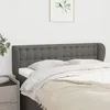 Image de Tête De Lit Avec Oreilles Gris Foncé 147x23x78/88 Cm Tissu Vidaxl