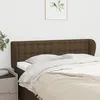 Image de Tête De Lit Avec Oreilles Marron Foncé 147x23x78/88 Cm Tissu Vidaxl