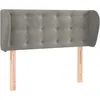 Image de Tête De Lit Avec Oreilles Gris Clair 103x23x78/88 Cm Velours Vidaxl