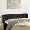 Image de Tête De Lit Avec Oreilles Noir 147x23x78/88 Cm Velours Vidaxl