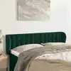 Image de Tête De Lit Avec Oreilles Vert Foncé 147x23x78/88 Cm Velours Vidaxl