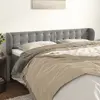 Image de Tête De Lit Avec Oreilles Gris Clair 163x23x78/88 Cm Velours Vidaxl