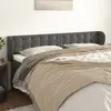 Image de Tête De Lit Avec Oreilles Gris Foncé 163x23x78/88 Cm Velours Vidaxl